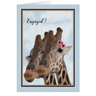 Giraffe Engagement Card, Zoo Fiesta