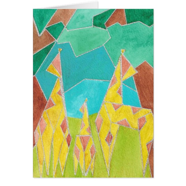 Giraffe Family Original Abstract Art (Frente)