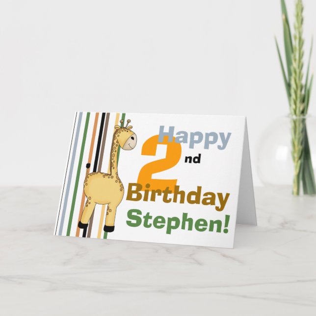 Giraffe :: Feliz segundo cumpleaños, tarjeta (Anverso)