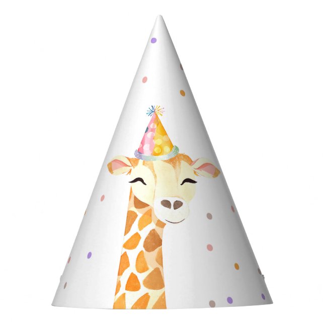 Giraffe Fiesta Safari Animal Selva Gorra de cumple (Anverso)