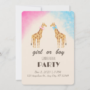 Giraffe Género revelar Fiesta Chica o invitación d
