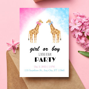Giraffe Género revelar Fiesta Chica o invitación d