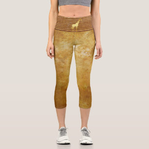 giraffe Gold Capri Leggings