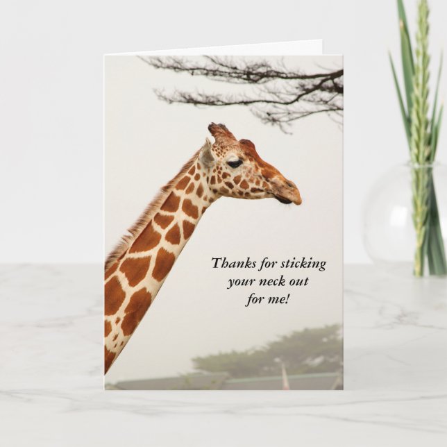 Giraffe Gracias Tarjeta (Anverso)