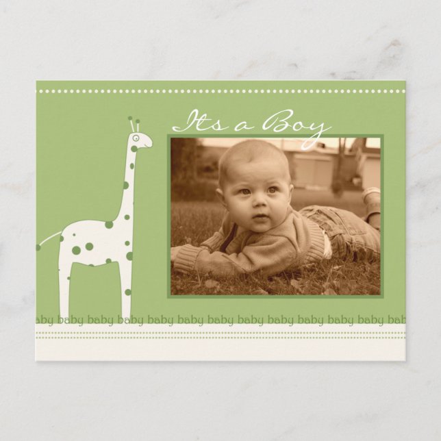 Giraffe Green es una invitación de niño/chica (Anverso)