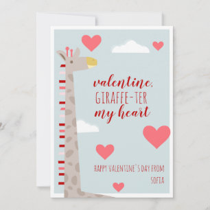 Giraffe Heart Classroom School Valentine
