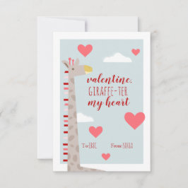 Giraffe Heart Kids School Classroom Valentine