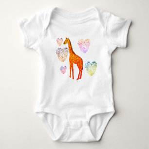 Giraffe Hearts Jersey Bodysuit