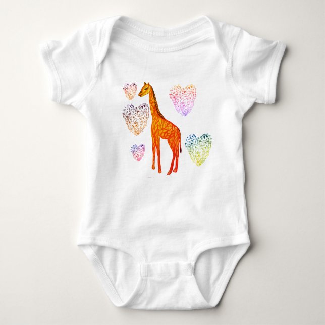 Giraffe Hearts Jersey Bodysuit (Anverso)