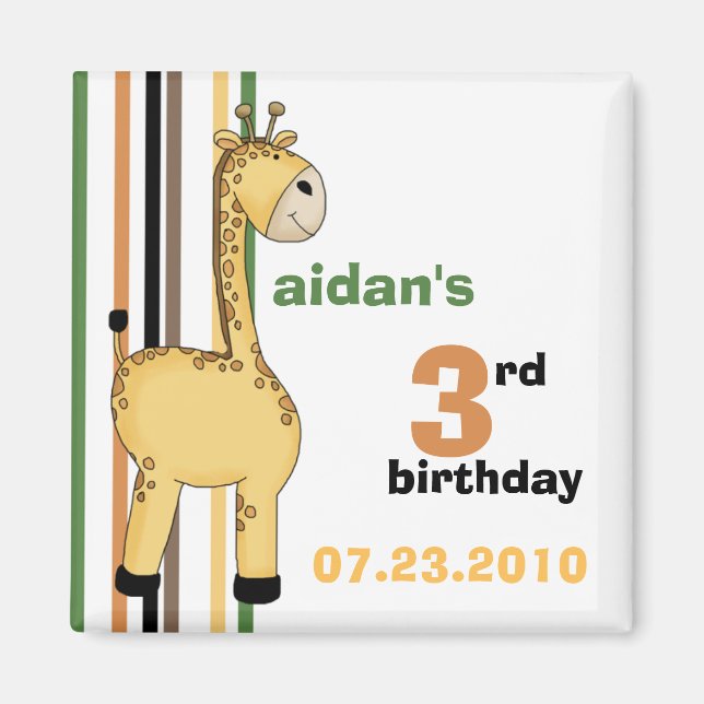 Giraffe ・ Imán de invitación al cumpleaños (Frente)