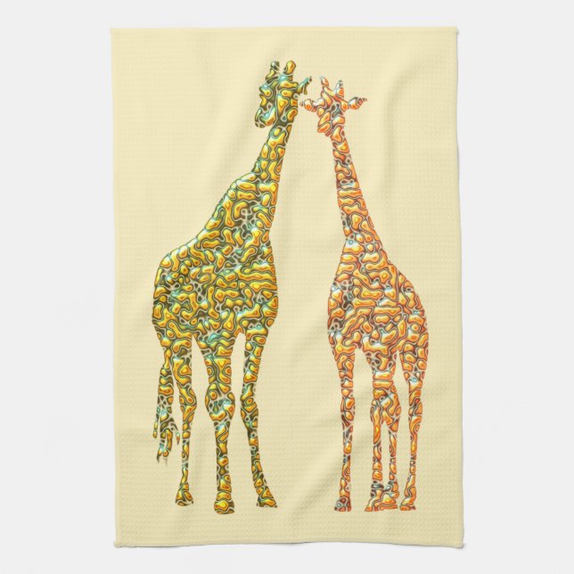 Giraffe Kitchel Toalla - Colores Personalizados (Vertical)