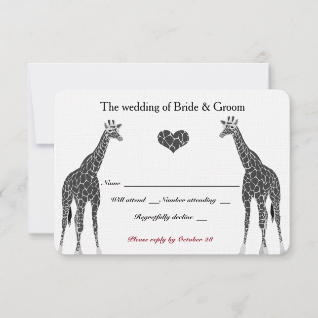 Giraffe Love RSVP (Anverso)