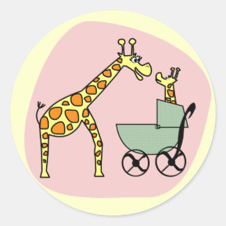 Giraffe Mamá y Pegatinas de bebés