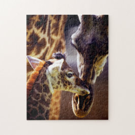 Giraffe Mom and Calf, Jigsaw Puzzle