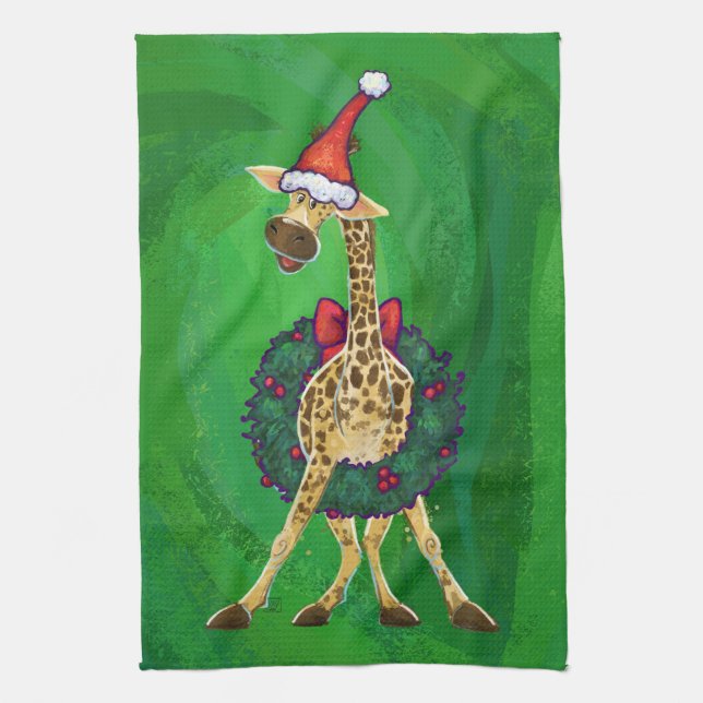 Giraffe Navidades Kitchen Toalla (Vertical)