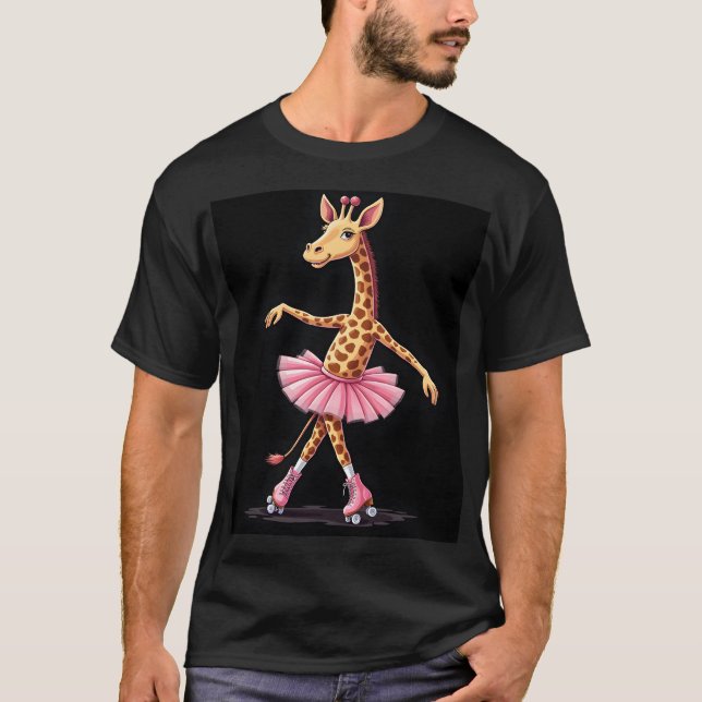 Giraffe On Roller Skates In Pink Tutu Tank Top (Anverso)