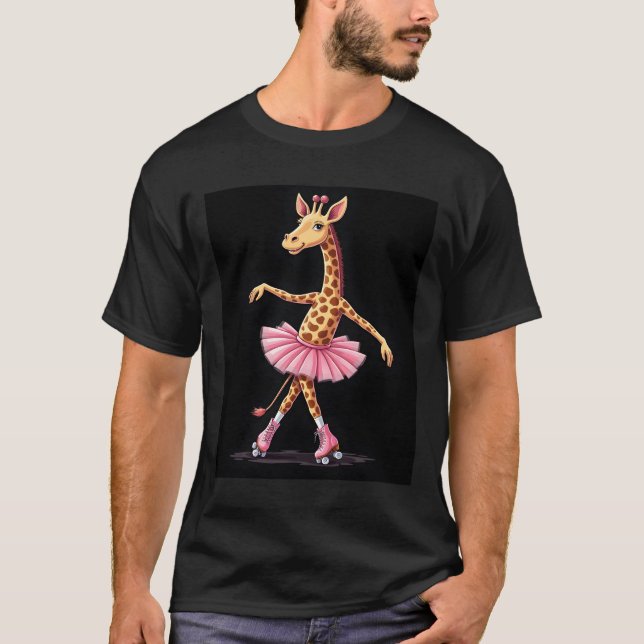 Giraffe On Roller Skates In Pink Tutu Tank Top (Anverso)
