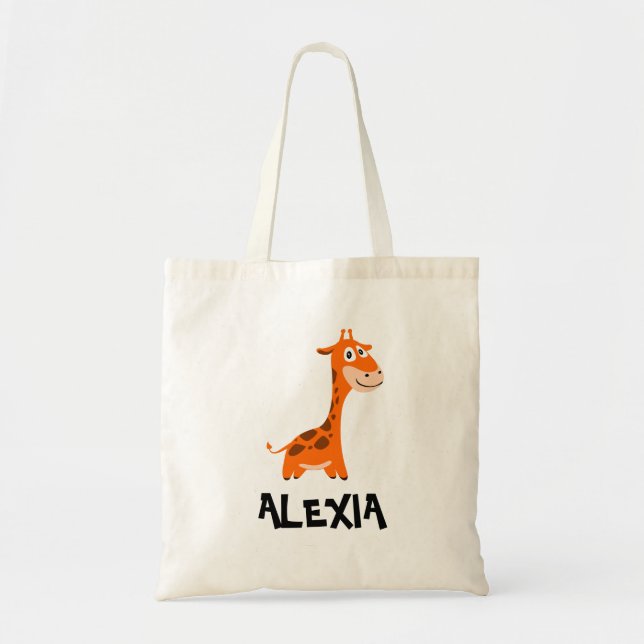 Giraffe para la bolsa de tote personalizada Safari (Frente)