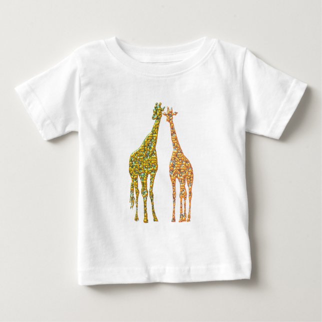 Giraffe Pareja Familia Camiseta Bebé (Anverso)