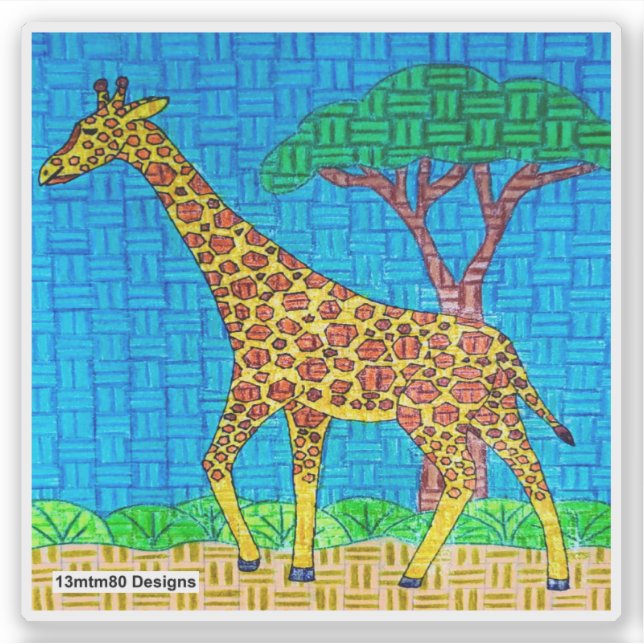 Giraffe - Pegatina (Anverso)