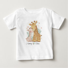 Giraffe personalizada Ama a la camiseta del bebé