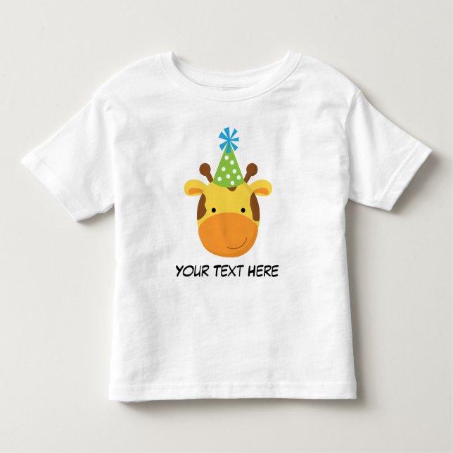 Giraffe Personalizada Cumpleaños Camiseta Para Niñ (Anverso)