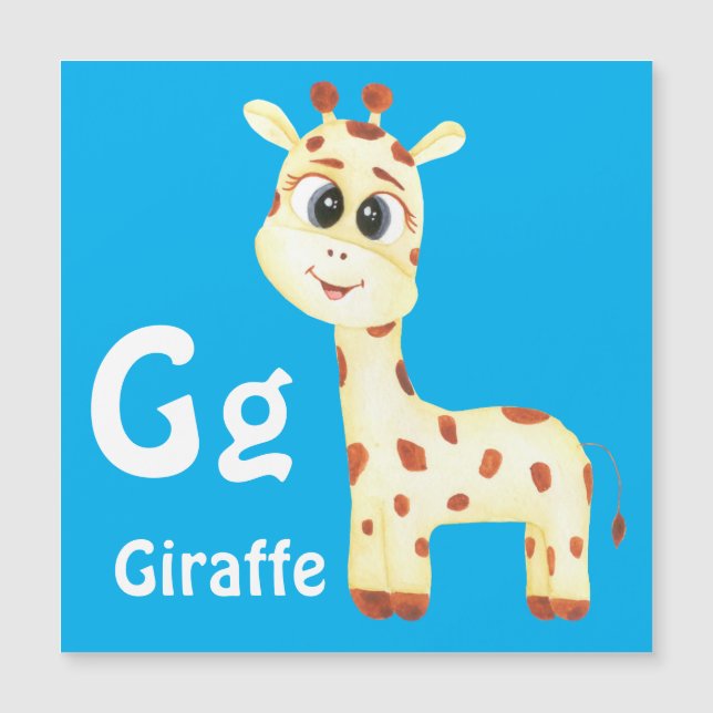 Giraffe personalizar ABC: Letra G - Añadir tu nomb (Anverso)