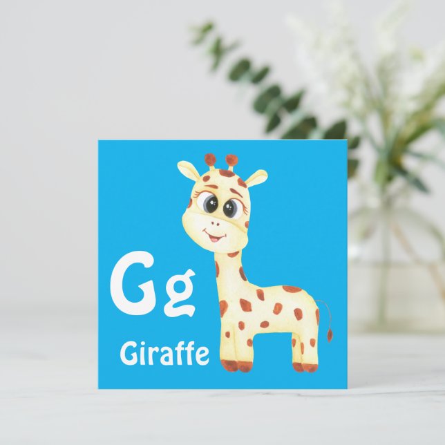Giraffe personalizar ABC: Letra G - Añadir tu nomb (Anverso de pie)