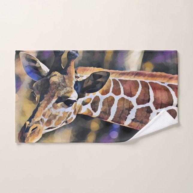 Giraffe Pintura arte Vintage (Toalla de mano)