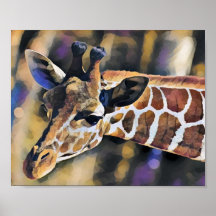 Giraffe Pintura arte Vintage
