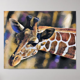 Giraffe Pintura arte Vintage