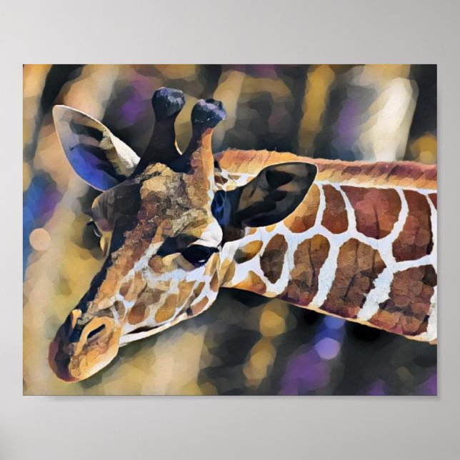 Giraffe Pintura arte Vintage (Frente)