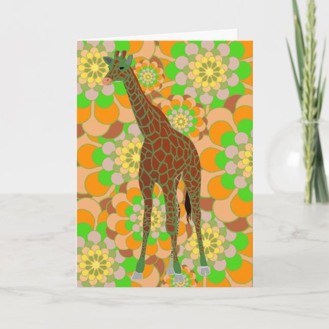 Giraffe Primera Tarjeta de Cumpleaños (Anverso)