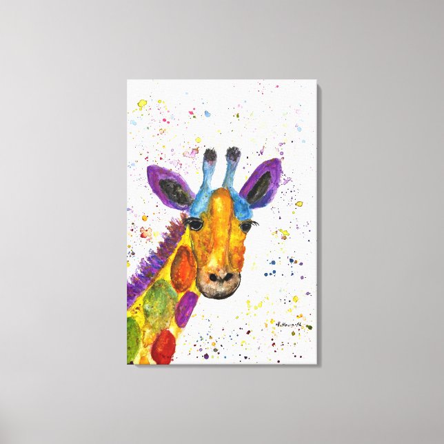Giraffe Resumen Animales Arte Cuto Salvaje Arcoiri (Anverso)