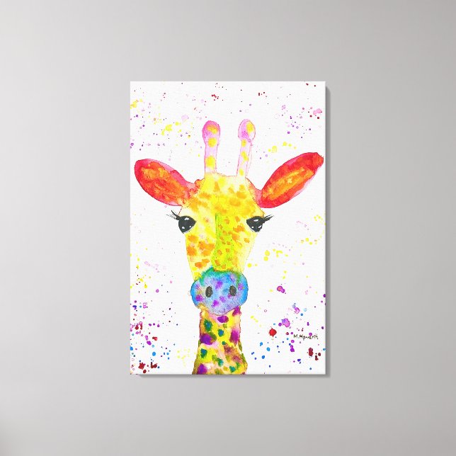 Giraffe Resumen Animales Arte Cuto Salvaje Arcoiri (Anverso)