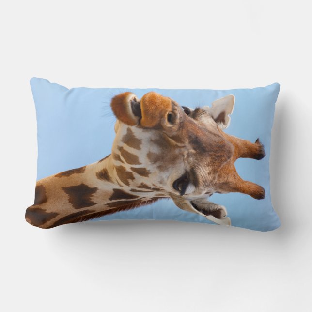 Giraffe Retrato personalizado tirando almohada (Anverso)