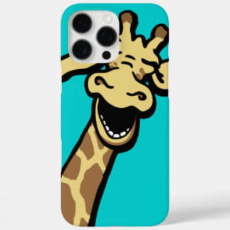 Giraffe riéndose gráfico aqua verde azulado funda 