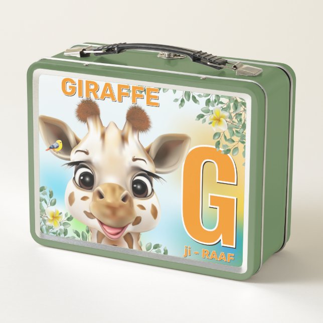 Giraffe Safari Alphabet Kids Lunch Metalizado (Reverso)