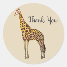 Giraffe Safari Fiesta Gracias Pegatinas