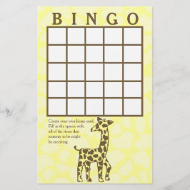 Giraffe Spots Tarjeta de Bingo Amarillo