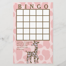 Giraffe Spots Tarjeta de Bingo Rosa