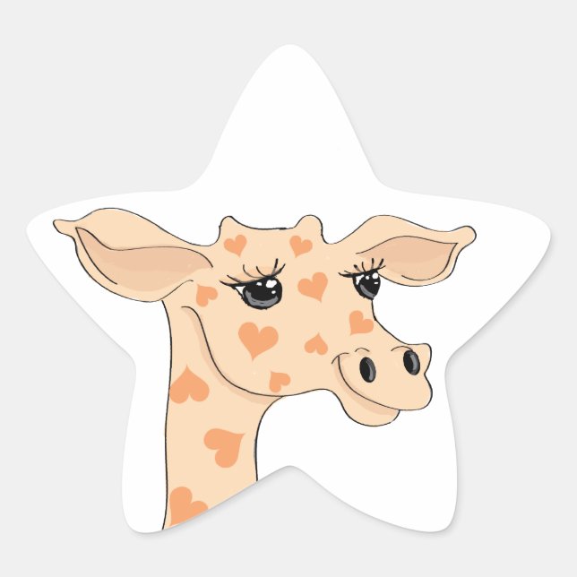 Giraffe Star Pegatina (Anverso)