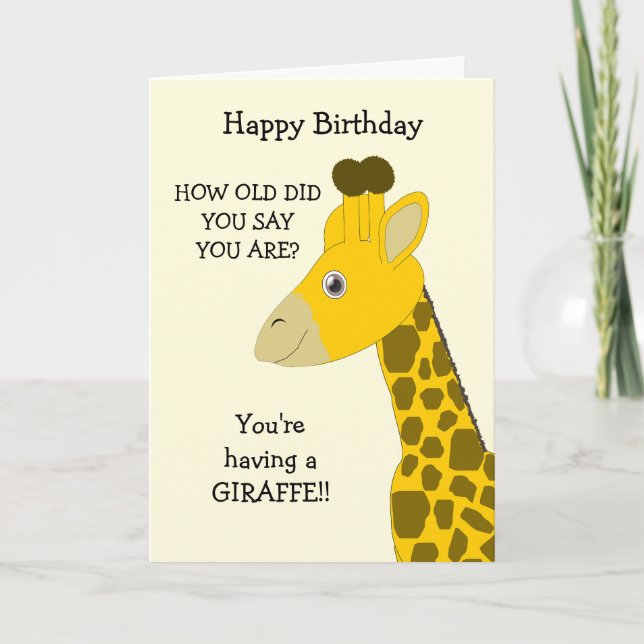 Giraffe Tarjeta de cumpleaños humorística (Anverso)