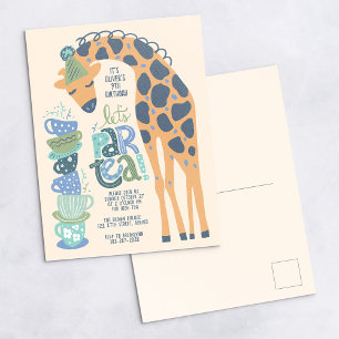 Giraffe Tea Fiestas Niños Invitación a la fiesta d