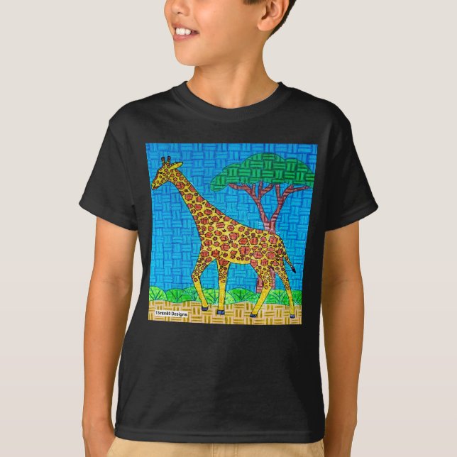 Giraffe (vívido) - Camiseta básica del niño (Anverso)