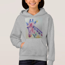 Giraffe Whimsical Chicas de acuarela Pullover Hood