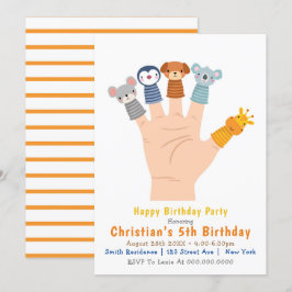 Giraffe y amigos 5º cumpleaños invitaciones