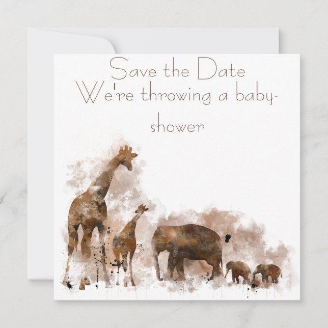 GIRAFFE Y BEBÉ - Invitación (Anverso)