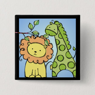 Giraffe y botón de león