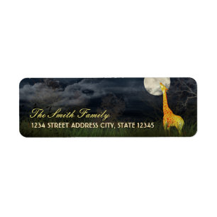 Giraffe y Luna   Etiquetas de dirección de devoluc